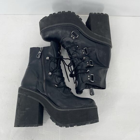 Killstar Broom Rider Black Platform High Heel Boot Women's Size 9 - Picture 5 of 10